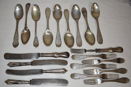 LOT ASSORTED NURNBERG GERMAN 875 SILVER FLATWARE