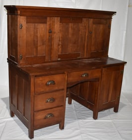 COUNTRY CHERRY DROP FRONT DESK, 19/20TH C.