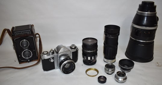 ASST VINT. CAMERAS, LENSES INCL. CARL ZEISS JENA SONNAR