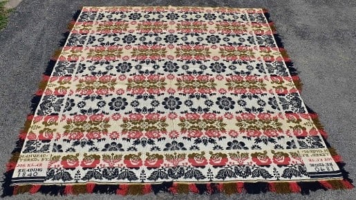 EARLY COUNTRY 4 COLOR JACQUARD COVERLET, JOSEPH KILAR (1 of 6)