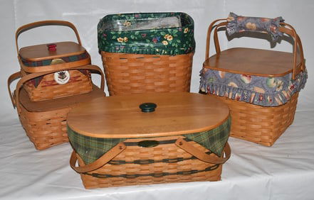 5 LONGABERGER BASKETS & L. ASHLEY BED LINENS/CERAMIC