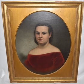 O/C PORTRAIT AMERICAN SCHOOL, 19TH C., 24" X 20"