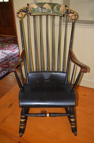 H/P BOSTON MASS. PINE ROCKER, 19TH C.