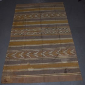 LARGE SOUTHWEST AMERICAN HAND WOVEN BLANKET, 6' X 10'