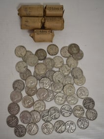 LOT ASST SILVER WALKING LIBERTY/FRANKLIN HALF DOLLARS