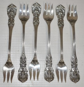SET (6) REED & BARTON FRANCIS I OYSTER FORKS, 20TH C.
