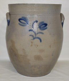 PENNSYLVANIA SALT GLAZED 4 GAL. STONEWARE CROCK