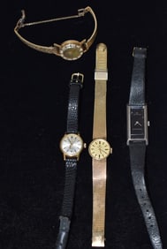 4 VINT. LADIES WATCHES INCL. 2 OMEGA DE VILLES HAMILTON