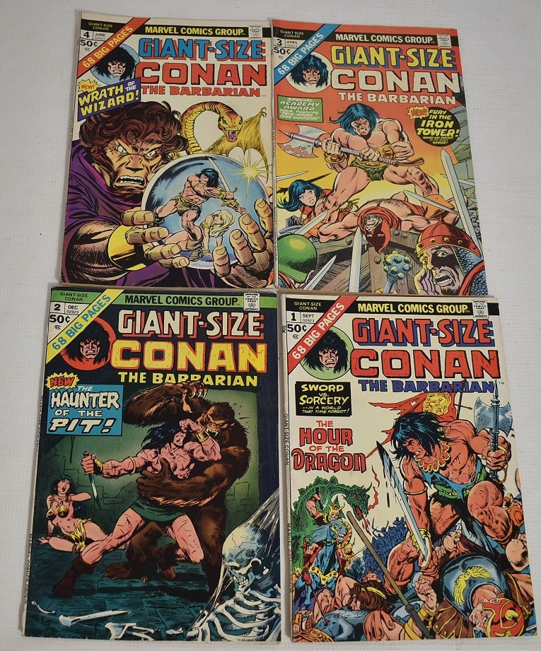 LOT (4) SET 1-4 GIANT SIZE COMICS "CONAN" THE BARBARIAN (1 of 3)