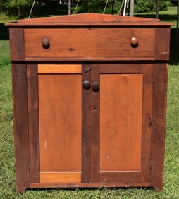 COUNTRY PINE/CHERRY JAM CUPBOARD, 19TH C.
