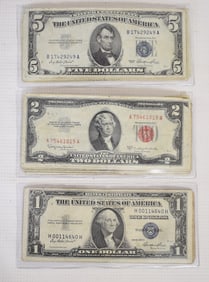 LOT ASSORTED EARLY US NOTES INCL. SILVER CERTIFICATES