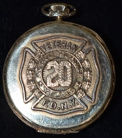 ANTIQUE HOWARD 14KT YG PRESENTATION (FIREMAN) WATCH
