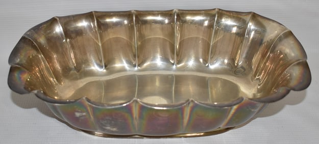 LARGE REED & BARTON STERLING LOBED CENTER BOWL