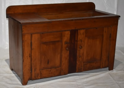 COUNTRY PINE DRY SINK, 19TH C., H. 31"  W. 48" D. 22"
