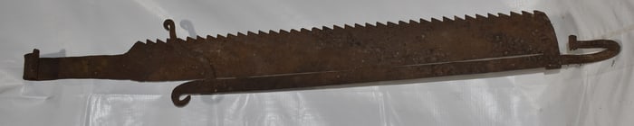 VERY EARLY BLACKSMITH FORGED FIREPLACE TRAMMEL