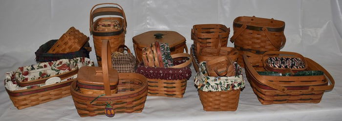 LOT LONGABERGER BASKETS, C. 1990'S