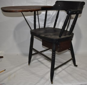 EARLY FIREHOUSE WINDSOR PAINTED PINE STUDENTS DESK