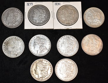 LOT (10) ASSORTED US SILVER DOLLARS, VARIOUS DATES