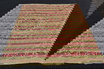 FINE PENN. COVERLET W/4 COLORS & TULIP & STRAWBERRY