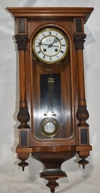 ROYAL VIENNA MAHOGANY REGULATOR WALL CLOCK, 19/20TH C.