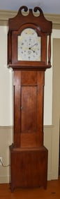 R. WHITING WINCHESTER CHERRY TALL CASE CLOCK , C. 1800