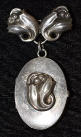 GEORG JENSEN STERLING BROOCH/LOCKET (EARLY MARK)