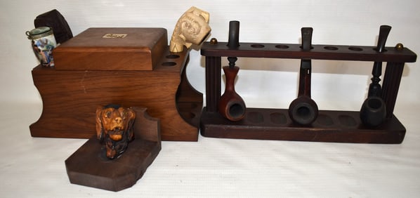 COLLECTION (7) VINTAGE SMOKING PIPES, 19/20TH C.