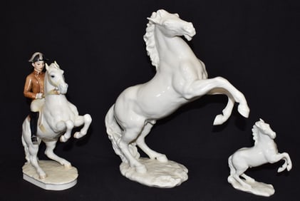 LOT (3) HUTSCHENREUTHER PORCELAIN FIGURINES, 20TH C.
