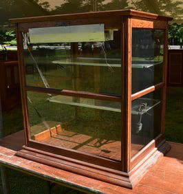 CLASSICAL STYLE OAK CURIO/DISPLAY CABINET, 20TH C.