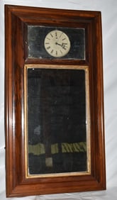 GEORGE HILL MAHOGANY REVERSE OGEE 2 PART MIRROR CLOCK