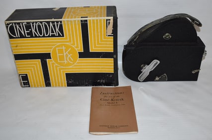 KODAK MODEL E MOVIE CAMERA W/ORIG. BOX, C. 1920/30