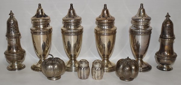 LOT (5) SETS STERLING SALT & PEPPER INCL. GORHAM