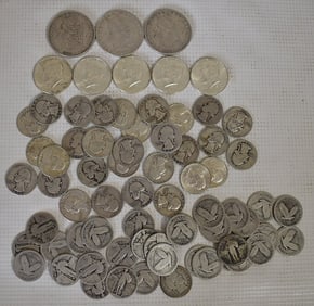 ASST ESTATE SILVER COINS INCL. MORGANS/KENNEDY HALVES++