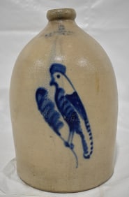 E.B. NORTEN 3 GAL. SALTGLAZED STONEWARE JUG W/COBALT