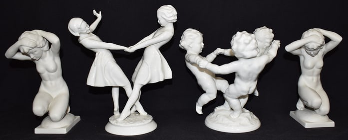 LOT (4) HUTSCHENREUTHER PORCELAIN DANCERS, 20TH C.