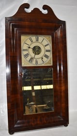 EMPIRE OGEE MAHOGANY SHELF CLOCK, 19TH C., H. 30"