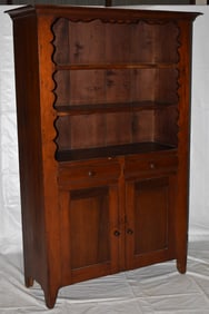 HUDSON VALLEY PINE OPEN TOP CUPBOARD, 19TH C.