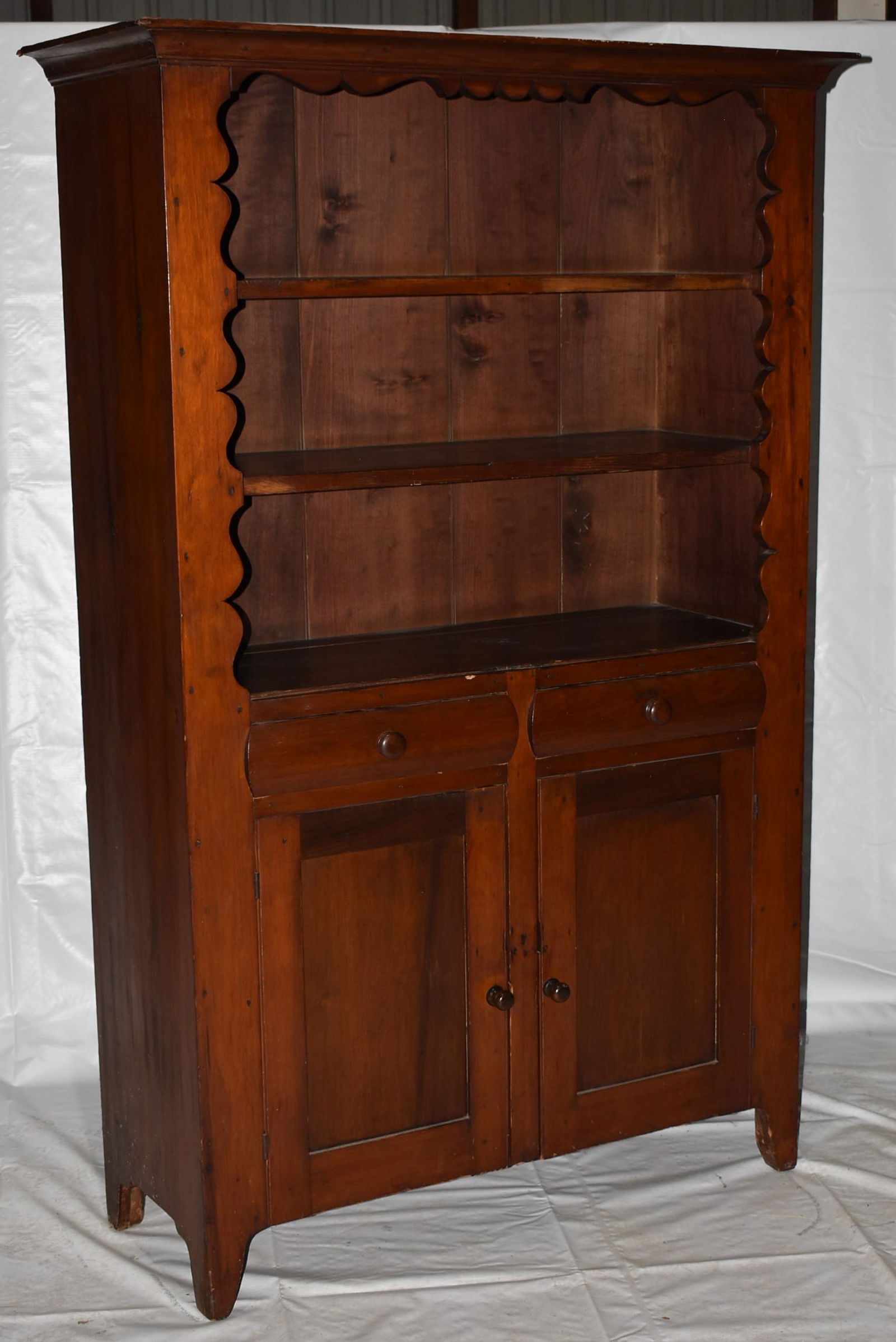 HUDSON VALLEY PINE OPEN TOP CUPBOARD, 19TH C. (1 of 9)
