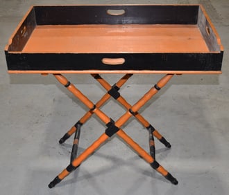 DECO SERVING TRAY & STAND, 31" X 32" X 20" (WIDE)
