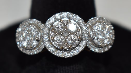 FINE ART DECO 14KT YELLOW GOLD/DIAMOND RING, C. 1930/40