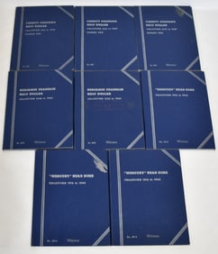 LOT (8) WHITMAN COIN BOOKS, HALF DOLLARS, MERCURY DIMES