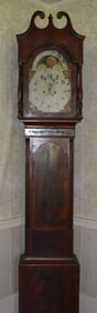 FINE AMERICAN MAHOGANY TALLCASE CLOCK W/MOON PHASE DIAL