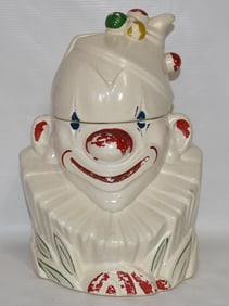 MCCOY CLOWN COOKIE JAR W/ORIG. PAINT, C. 1950, H. 11"