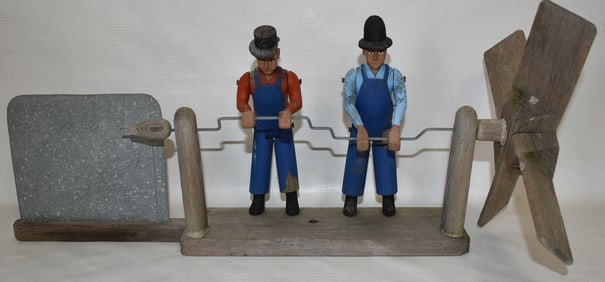 CONTEMPORARY CARVED PINE/PAINTED WHIRLY GIG, 20TH C.