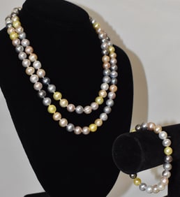 (3) VINTAGE SOUTH SEA BAROQUE PEARL NECKLACES, BRACELET