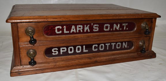 VICTORIAN WALNUT 2 DRAWER SPOOL CABINET, 19TH C.