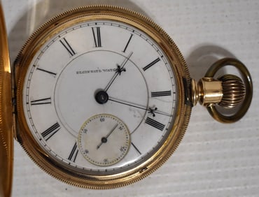 FINE ELGIN 14KT YELLOW GOLD RAILROAD GRADE POCKET WATCH 18sz