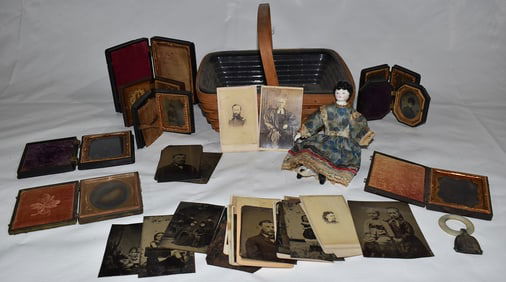 LOT ASSORTED CDV'S/TIN TYPES, 19TH C.