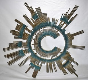 FINE ABSTRACT STAR BURST SCULPTURE SIGNED CURTIS JERE