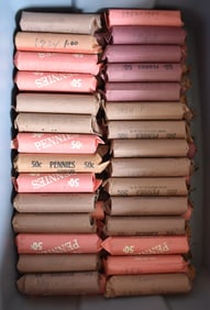 LOT ASSORTED LINCOLN WHEAT PENNIES, APPROX. F.V. $42.50